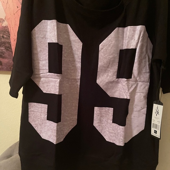 La Bella Roc Plus Size Womens black short sleeve top (99 on front) size XL NEW - Picture 8 of 13
